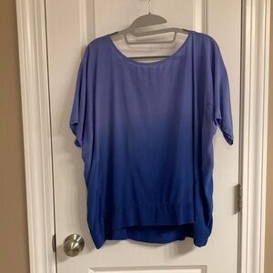 Eileen Fisher Blue Ombré Sandwashed Silk Women's Top XS